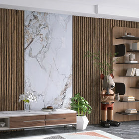Pvc Modern Design Restaurant Interior Decoration Waterproof Mould-Proof Moisture-Proof 3d Nature Wallpaper Wall Panel Marble