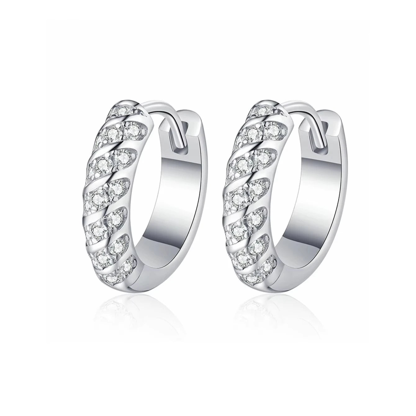 Diamond Tester Platinum Plated 925 Sterling Silver Cuff Ear Rings 2.12g 92.5% VVS Moissanite Huggie Stud Earring for Men Women