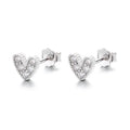 Dainty Heart Mini Stud Earrings in Real Silver 925 Love Simple Jewelry for Kids
