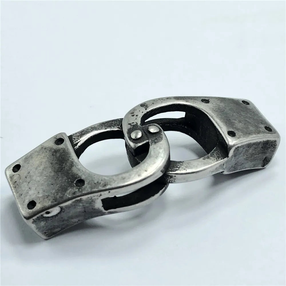 BXNK018 Trendy Stainless Steel DIY Crafts Connectors Charms Fit Flat Leather Cords Bracelet Jewelry Making Findings in Stock