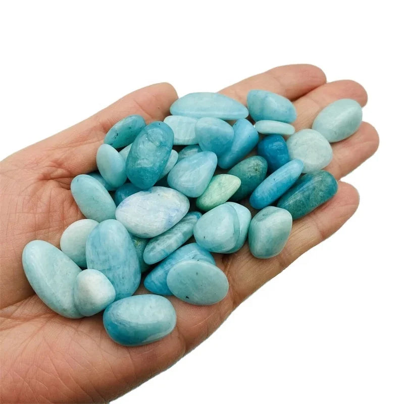 Wholesale Natural Blue Crystals Healing Stones Amazonite Tumbled Stones Amazonite Gravels Chips
