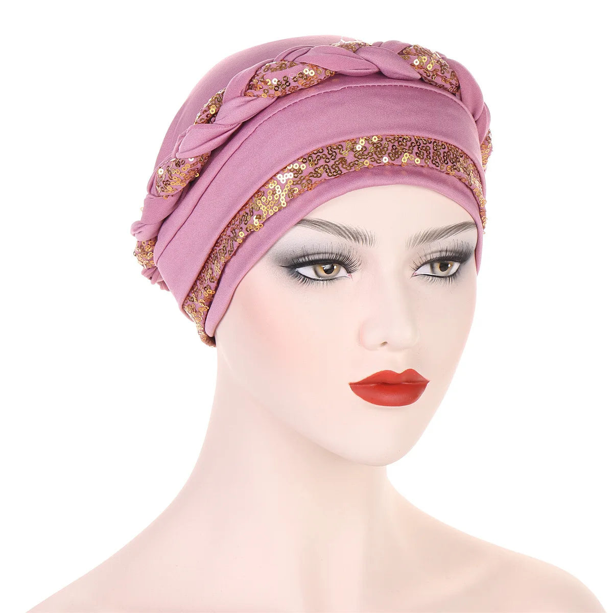 Fashion Braided Headband Muslim Hat Multi-color Pullover Hat Inner Hijab for Women Hair Accessories