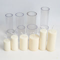 DM336 Transparent Acrylic Vertical Stripe Pillar Mould Scented Candle Making Mold for Home Party Bar Decoration