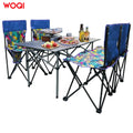 WOQI Aluminum Portable Outdoor Furniture Camping Picnic Table & Chair Sets One Table and Four Chairs for Outdoor