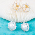 E010816 S925 Pearl Earring 925 Sterling Silver DIY 7-8mm Natural Freshwater Pearl Stud Earring for Women