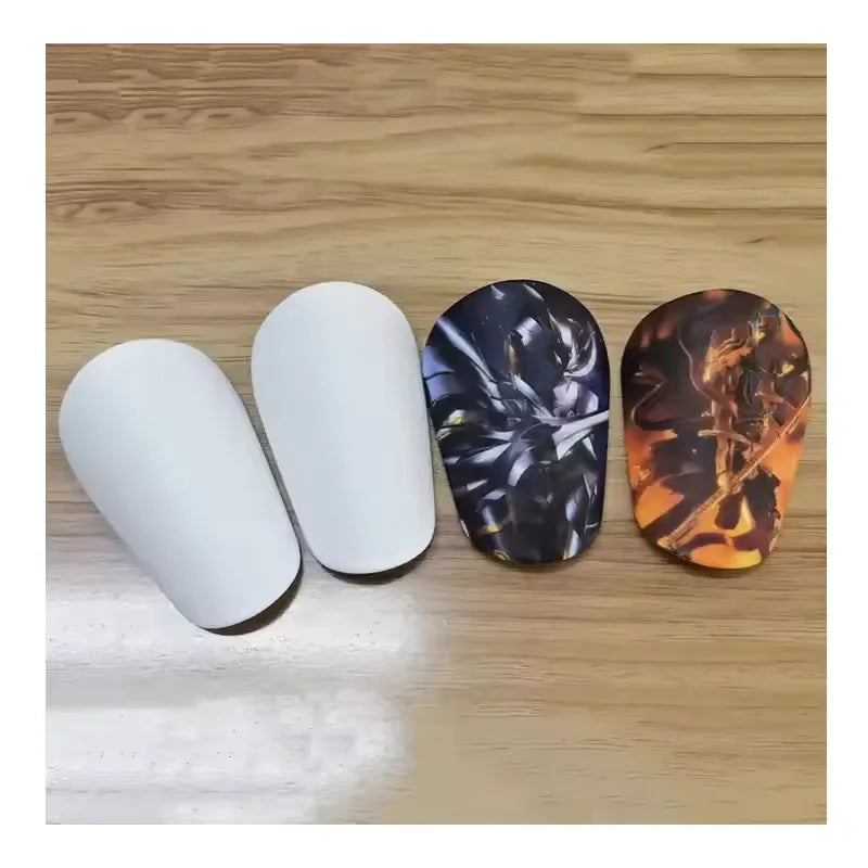 8*5 cm Super Mini PBT White Shin Guard Customized Small Size Durable Sublimation Soccer Football Leg Protective Shinguard Pads