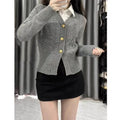 Women's Autumn and Winter Fashion Cardigan V-neck Sweater Slimming and Soft Glutinous Casual Knit Sweater