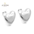 Ason New Arrival  Personality  Love Gift Simple Women PVD18k Steel Plated Ear Studs Girls Minimalist Heart Stud Earrings