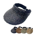 Fashion Women Handmade Raffia Empty Top Straw Hats Custom Embroidery Logo Summer Beach Sunscreen Lady Sun Visor Hats