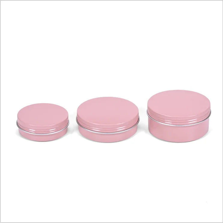 pink 30ml 50ml 60ml 120ml  Aluminum Jar Tin Aluminum Cosmetic Jars Containers pink Tea Cake Car Wax Biscuits Aluminum Can