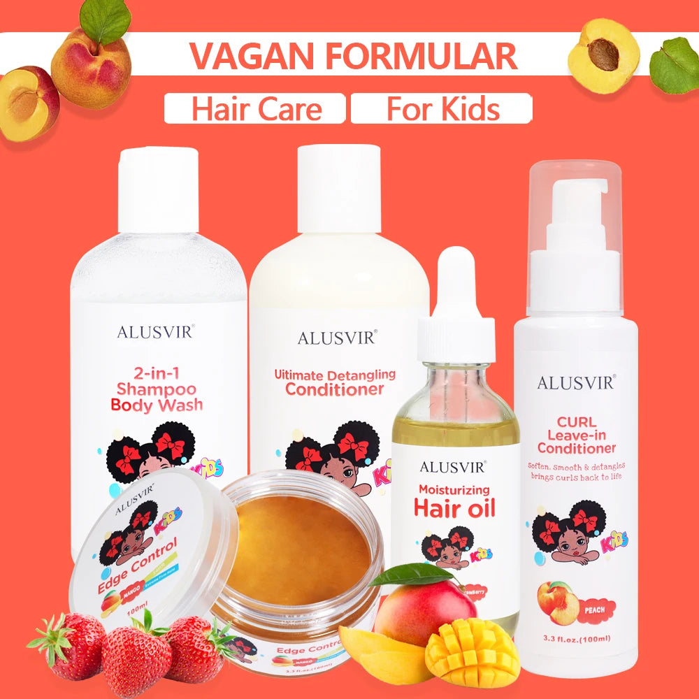 Kids Best Organic Hair Care & Styling Products Curly Set Shampoo and Conditioner Hair for Black Kids Private Label