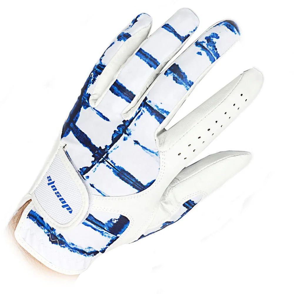 Drop Shipping OEM Left Hand White Soft Leather Breathable Professional Men's Golf Glove