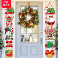 Hot Selling Christmas Santa Claus Snowman Door Curtain Decoration Festival Dress up Decorative Couplets Party Supplies