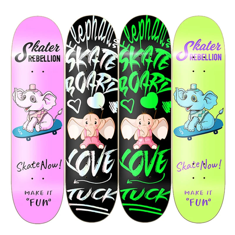 Elephant Series Professional Skateboard Deck Canadian Maple Skateboard Decks Designed Double Rocker