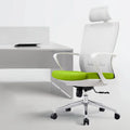 High Back Swivel Ergonomic Computer Mesh Office Chair Green Fabric Seating Staff Work Chairs
