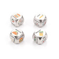 Customized Stainless Steel Blank Metal Dice Set Colorful Letter Pattern Dice