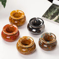 Retro Kiln Ceramic Ashtray with Lid Home Living Room Tea Table Decoration Creative Ashtray Anti-flying Dust