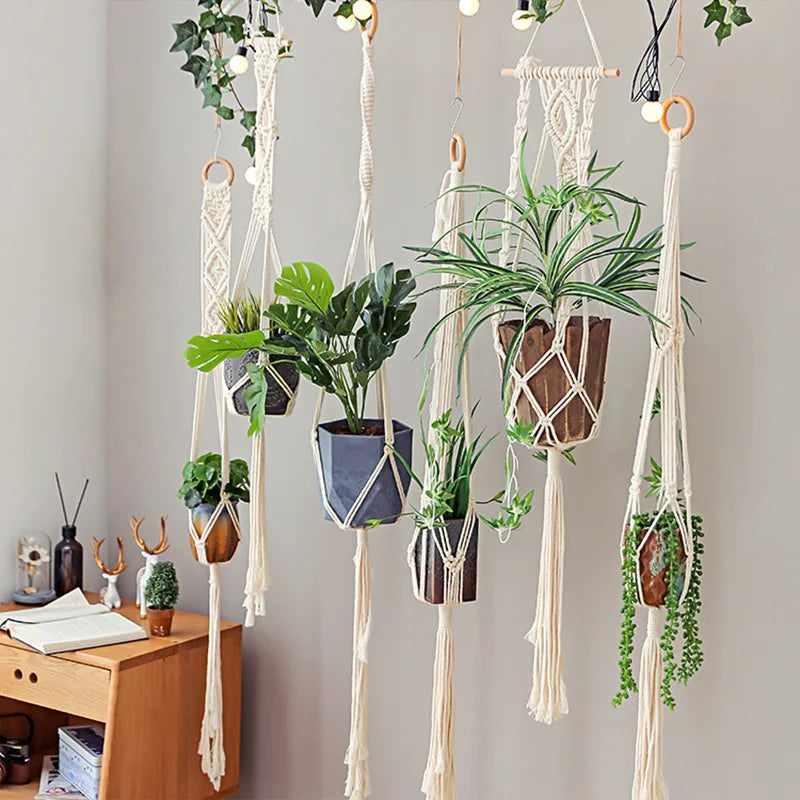 Different Styles Factory Wholesale Flower Pot Holder Macrame Plant Hangers Hanging Planter Basket