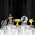 Honor of Crystal Blank Golf Customized Trophies Crystal K9 Crystal Trophy Awards Engraving Glass Award Trophy With Star