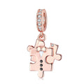 Bow Tie Suit & Skirt Puzzle Pendant Real 925 Sterling Silver Beads for Women Jewelry Charm Bracelet Making Valentine's Day Gift