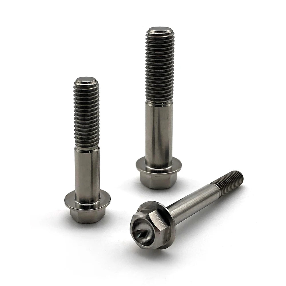 Titanium Alloy Fastener M6 M8 M10 DIN 6921 Titanium Screw Hex Washer Head Flange Bolt