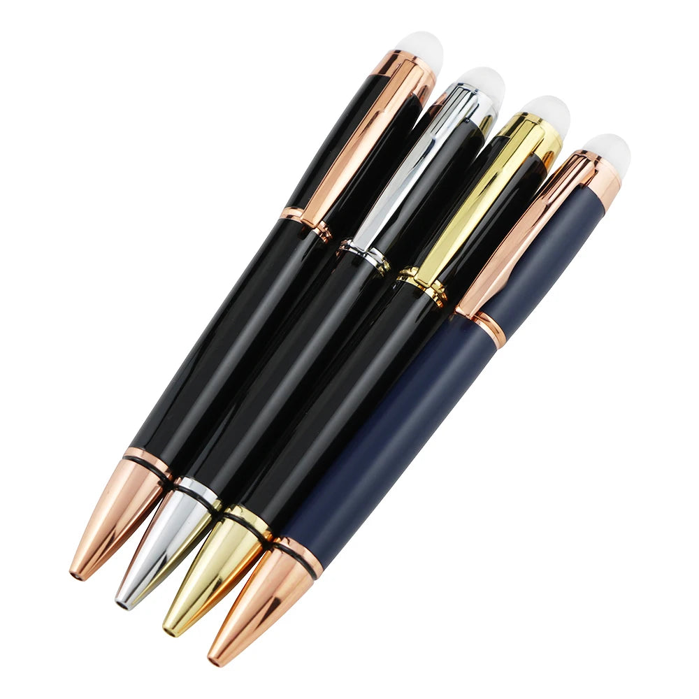 Luxurious Custom Epoxy Logo Rare M Walker Pen Resin Chrome Black Doue Pen Crystal Top Epoxy Roller Ball Pens for Men Gift