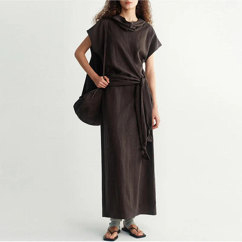 2025 New Arrival  Y2k Wholesale Custom Short Sleeve Cotton Linen Clothes Womens Dresses