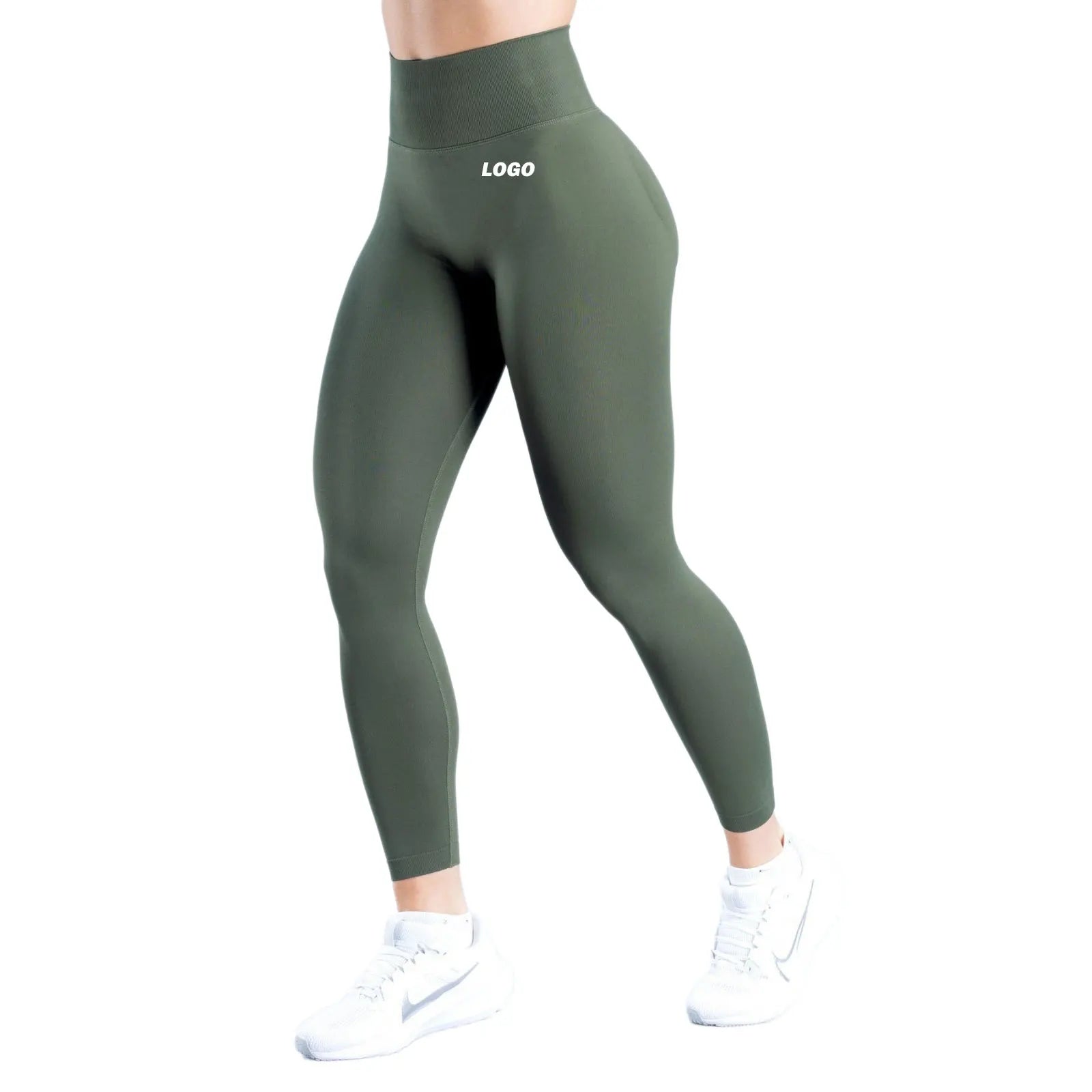 Dynasmic Custom Seamless Scrunch Workout Leggings for Women High Waist Yoga Pants Print XL Size Push Gym Exercise Sportswear