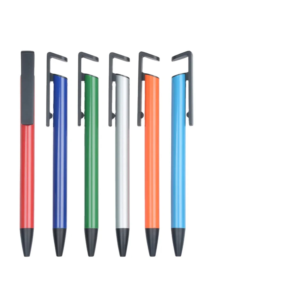 Personalized Promotion Cheap Multifunctional Metal Pen Holder Stand Mobile Phone Ballpoint Design Plastic Gift