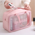 Waterproof Pvc Pu Zipper Type Handle Makeup Organizer Travel  Make up Cosmetic Wash Bag