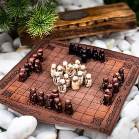 Exquisite Hand-Painted Polyresin Viking Chess Pieces Set WJB13 Medieval Norse Fantasy Tabletop Board Game Collectible Figurine