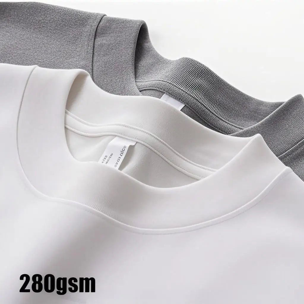 Tshirts Embroidered  280gsm 300gsm 320gsm Heavyweight 100% Cotton Blank T-shirt With Custom Printing Logo Capped Sleeve t Shirt