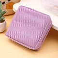 Pure Color Women's Mini Corduroy Fabric Bag Sanitary Napkin Storage and Packaging Pouch Small Fabric Bag