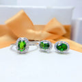 Factory Supply 925 Sterling Silver African Wedding Luxury Natural Diopside Jewelry Sets