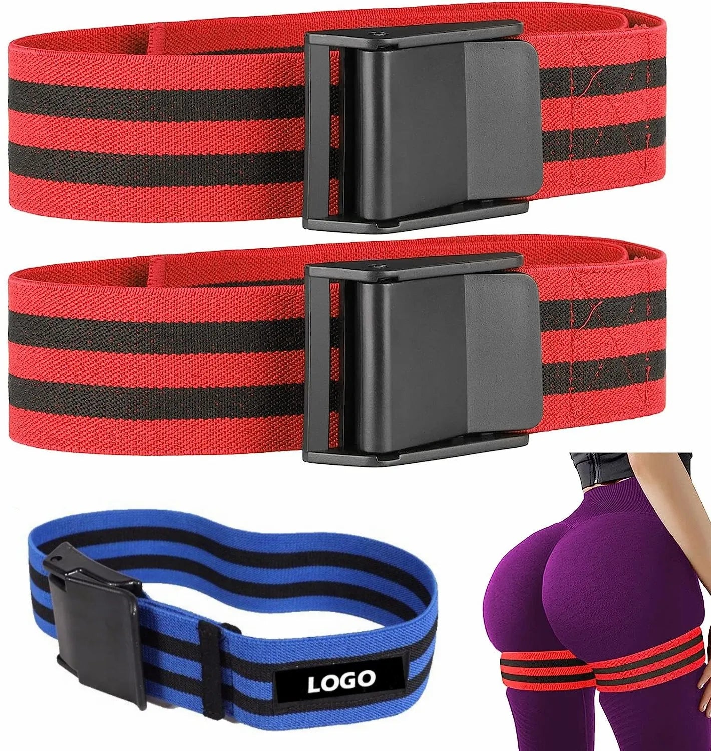 BFR BANDS Blood Flow Restriction Bands for Arms Legs Glutes Occlusion Training Gain Muscle Without Heavy Weight Lifting Quick-