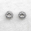 Sterling Silver 4*4mm Semi Mount Stud Earrings Empty Support Blank Claws Setting S925 Base Without Center Stone for DIY Inlay