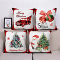 Best Selling 45x45cm Christmas Santa Claus Linen Cushion Cover Sofa Throw Pillow Cases Sublimation Print Home Decor Pillowcase