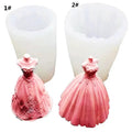 Bride Dress Silicone Candle Soap Mold Wedding Dress Resin Casting Mold for Crystal Epoxy Polymer Clay Wedding Candle Mold