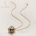 Luxury Masterpiece 18K Gold Tahiti Black Pearl Handbag Pendant Necklace AAAAA Grade Fine Jewelry Custom Personalized