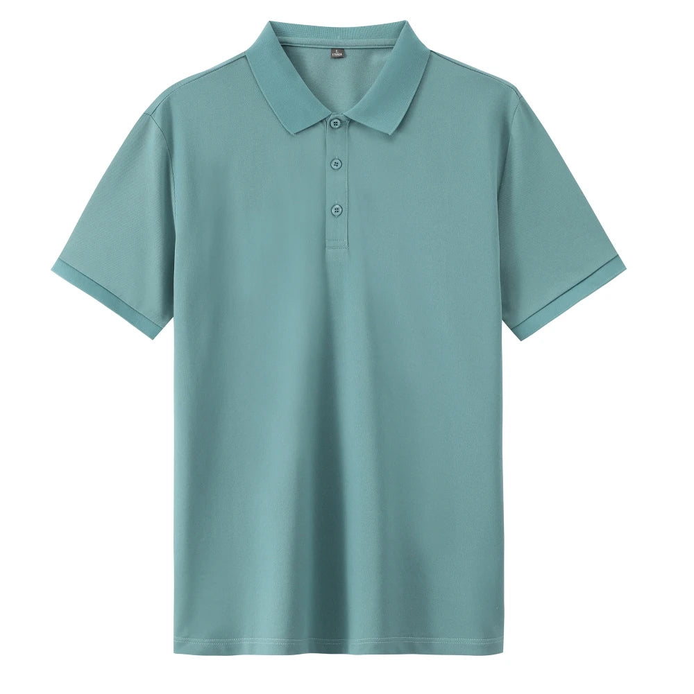 Factory Customization High Quality Knitted Mercerized Cotton 180g Short-sleeved Solid Golf Shirt (universal for Men Women)