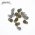 YuenZ 100pcs/bag 2colour Antique Silver Color Jewelry DIY Flower Charm Pendant Necklace Earring Bracelet Accessories 8*9mm Q1138