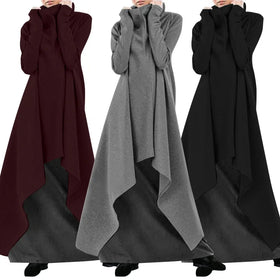 CCY 2023 New Style Muslim Clothing Women's Modest Long Robe Abaya Islamic Hoodie Autumn Winter Warm Hoodie Sweatshirt for Women