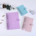 4 Colors Glitter A6 PVC 6-Ring Binder with Loose Leaf Planner Notebook Cover Clear Soft Lightweight Popular Durable