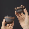 Japanese Style Coarse Pottery Gilding Iron Glaze Tea Cup Ceramic Kung Fu TeaCup Retro Single Fragrance-smelling Cup Master Cup