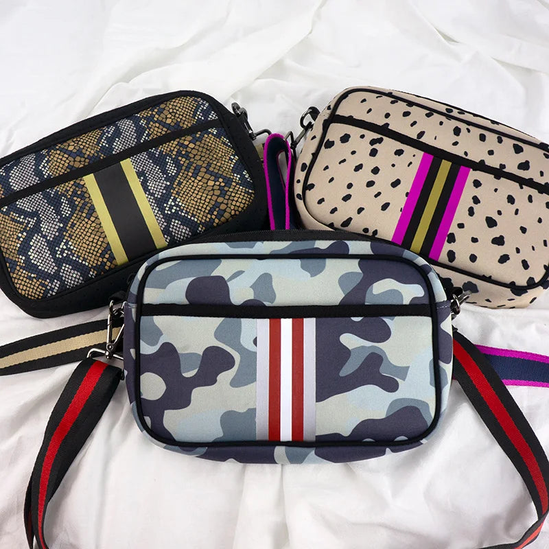 Hot Sale Neoprene Crossbody Bag Men Purse Handbag Neoprene Flat Messenger Bags Women Neoprene Cross Body Mobile Phone Bags MegaBDM