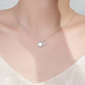 Delicate Ocean Style 925 Sterling Silver Shell Starfish Pendant Necklace