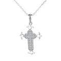 Fashion 925 Sterling Silver Pineapple Shaped Cross Pendant Necklace