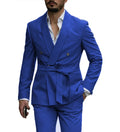 New Arrival Tuxedo Suits Men Suits With Belt Shawl Lapel Wedding Prom Terno Masculino Slim Fit Groom Blazer 2 Pcs Jacket+Pant