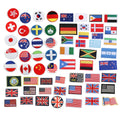 Hot Sale Round Rectangle Shape Iron on Embroidered Australia USA UK National Country Flag Patches for Clothing