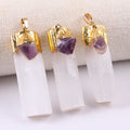 Natural Selenite Chakra Stone Pendant for Children for DIY Jewelry Making Gift-Necessities Necklace Selenite Crystal Pendant
